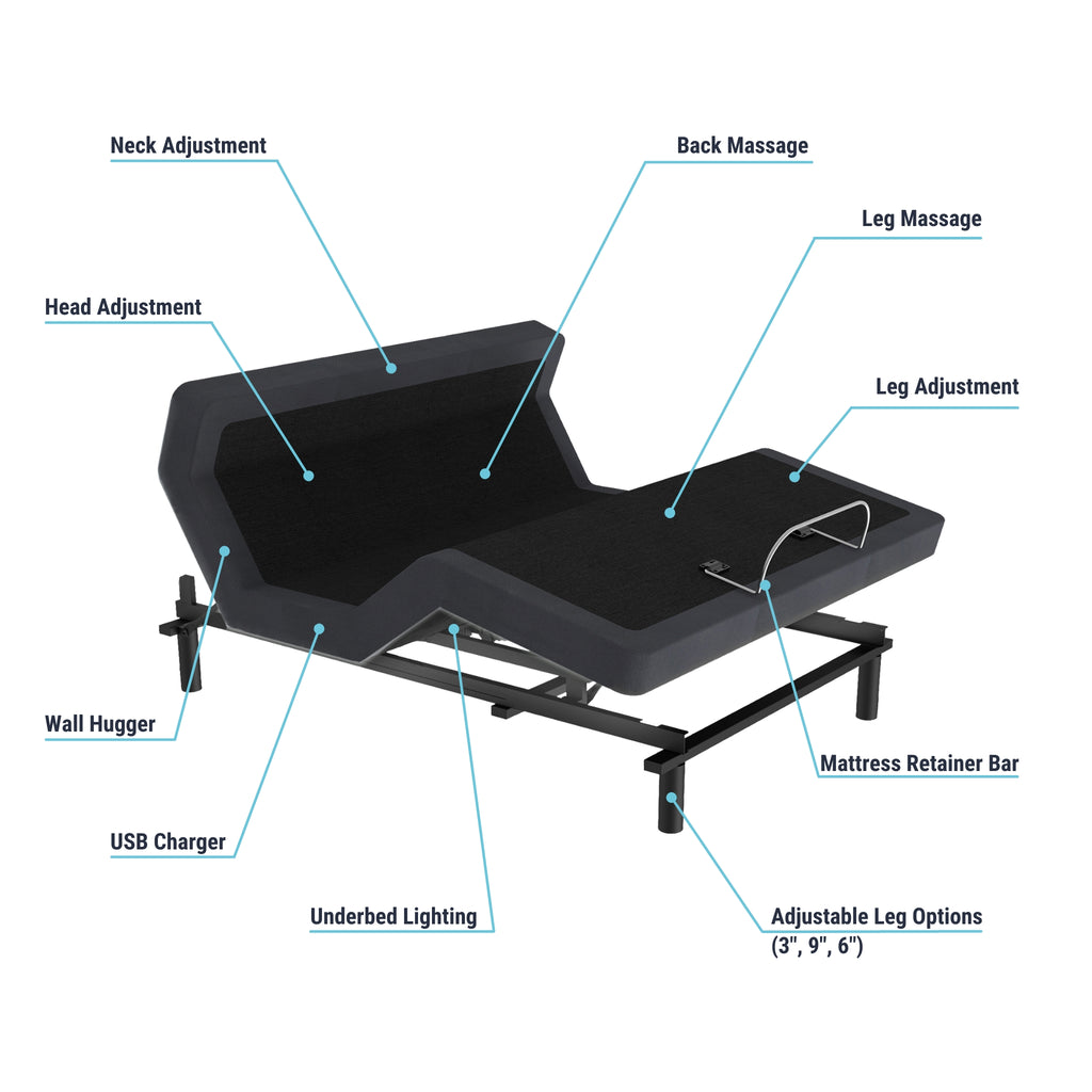 drift elite adjustable bed features